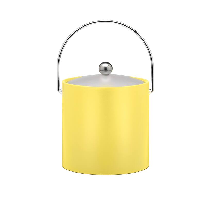 Fun Colors 3-quart Ice Bucket with Lucite Lid - Lemon  