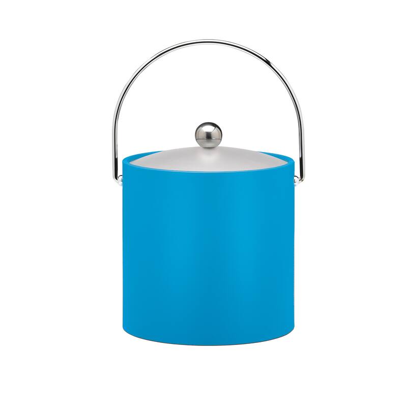 Fun Colors 3-quart Ice Bucket with Lucite Lid - Process Blue 