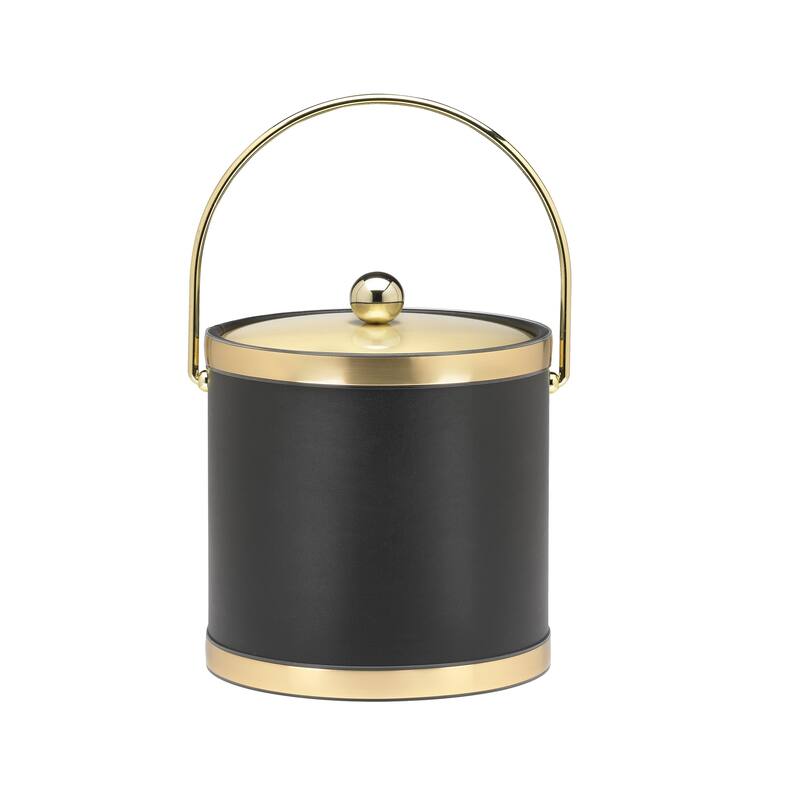 Sophisticates 3-quart Metal Lid Ice Bucket - Brushed Brass Trim