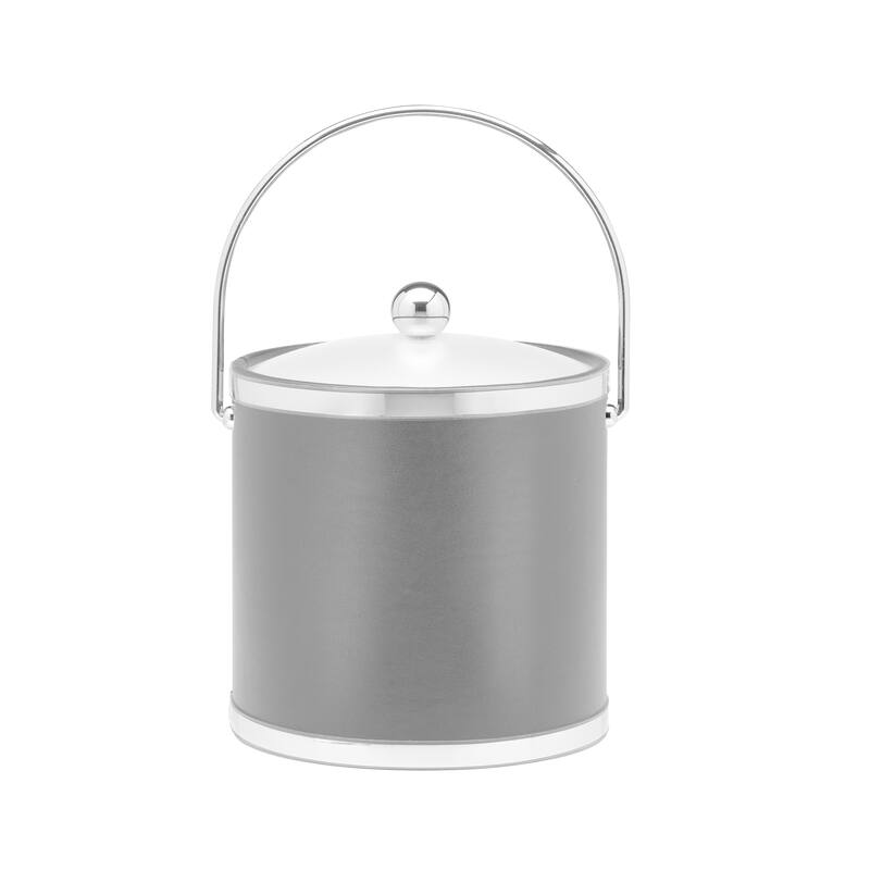 Sophisticates 3-quart Ice Bucket with Lucite Lid - Brush Chrome Trim