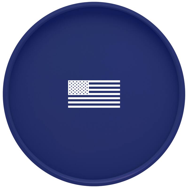 Kasualware Designs 14-inch Round Serving Tray - U.S.A. Blue
