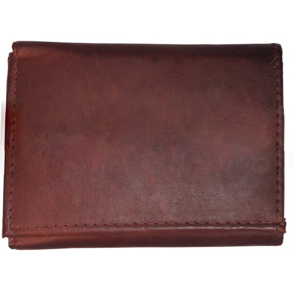 Men's Classic Black/Brown/Tan Genuine Leather Trifold Wallet