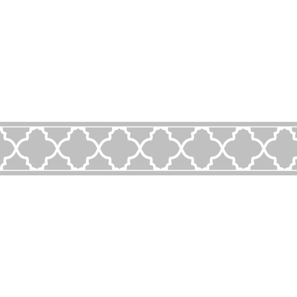 slide 2 of 2, Sweet JoJo Designs Grey/ White Trellis Wall Border