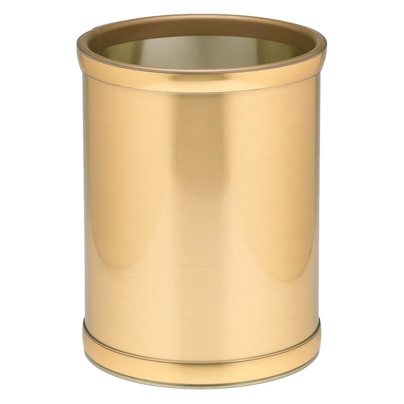 Mylar Metalic 10.25-inch Round Waste Basket - Polished Brass