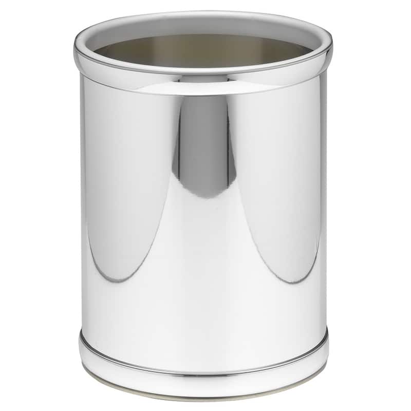 Mylar Metalic 10.25-inch Round Waste Basket - Polished Chrome