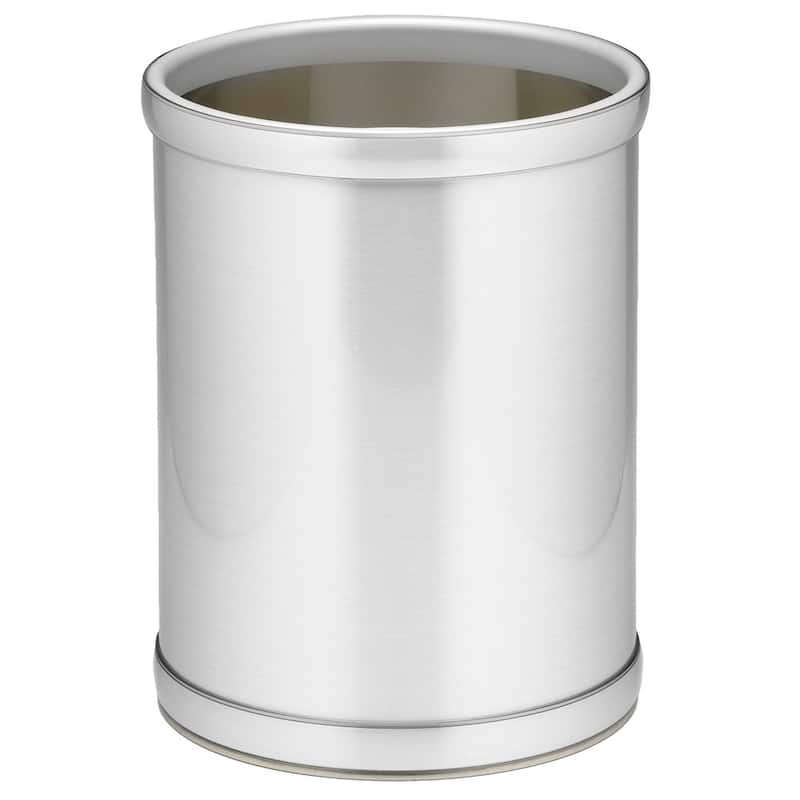 Mylar Metalic 10.25-inch Round Waste Basket -  Brush Chrome