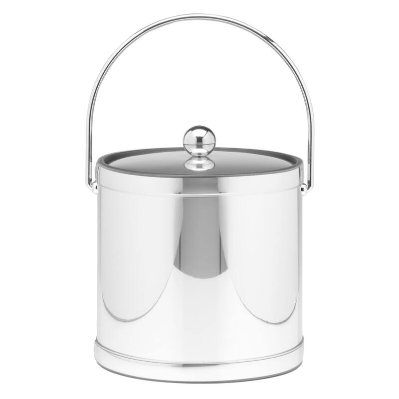 Mylar Metallic 3-quart Ice Bucket with Metal Lid - Polished Chrome
