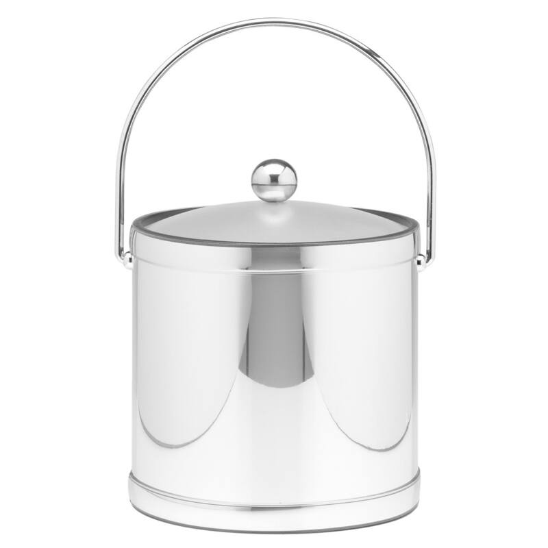 Mylar Metallic 3-quart Ice Bucket with Lucite Lid - Polished Chrome