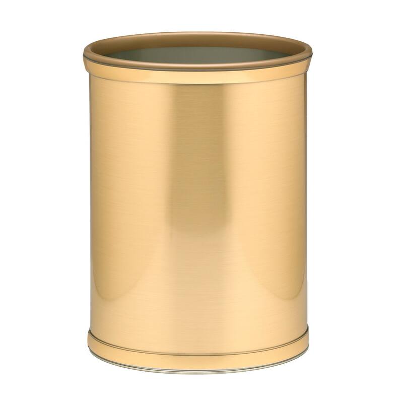 Mylar Metallic 14-inch Oval Waste Basket - Polished Brass