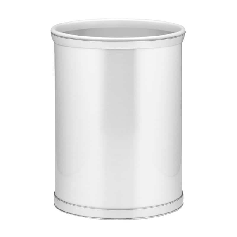 Mylar Metallic 14-inch Oval Waste Basket - Polished Chrome/Brass