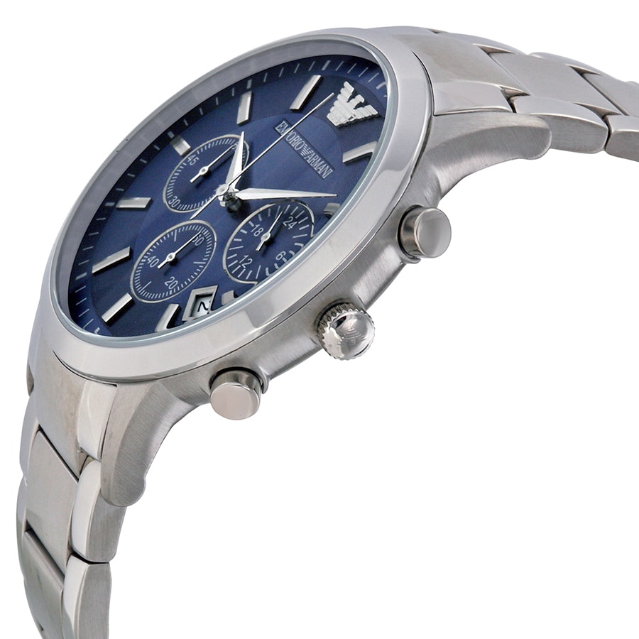 Emporio Armani Men S Ar2448 Classic Chronograph Silver Stainless Steel Watch Overstock