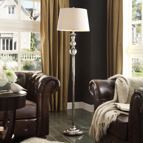 Quinn Satin Nickel Crystal 1-light Accent Floor Lamp by iNSPIRE Q Bold