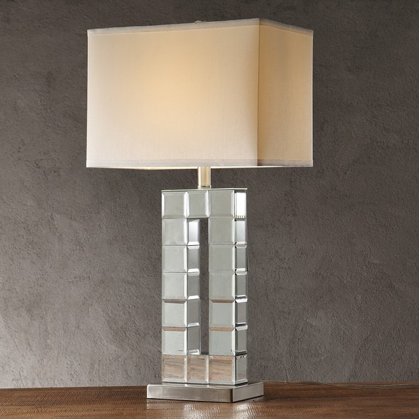 Bella Tiled Bevel Mirrored 1-light Accent Table Lamp by iNSPIRE Q Bold