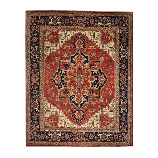 Rust Red Serapi Heriz Oversize Wool Handmade Oriental Area Rug Rust Red Serapi Heriz Oversize Wool Handmade Oriental Area Rug