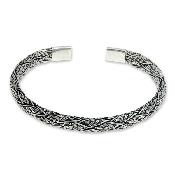 NOVICA Men's Sterling Silver Warrior Bracelet - Overstock - 9820633