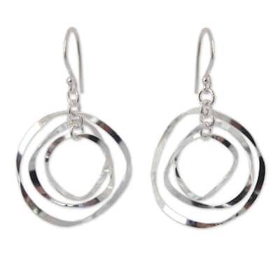 NOVICA Handmade Sterling Silver 'Twirling' Earrings (Thailand)
