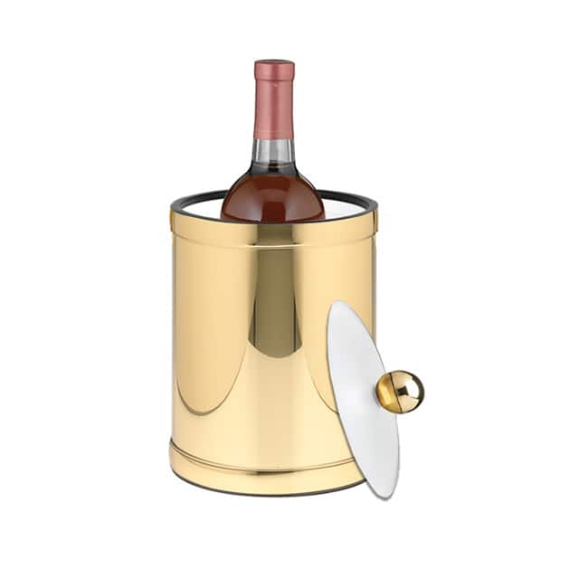 Mylar Metallic 2-quart Ice Bucket/ Bottle Cooler with Lucite Lid