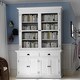 preview thumbnail 1 of 16, NovaSolo Mahogany Glass-display Hutch Unit White