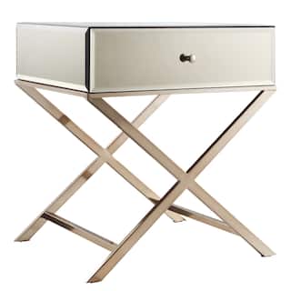Gold Nightstands Bedside Tables Online At Our Camille X Base Mirrored Accent Campaign Table By Inspire Q Bold