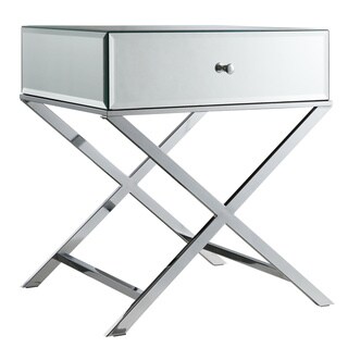 iNSPIRE Q Camille X Base Mirrored Accent Campaign Table by  Bold (Chrome Finish)