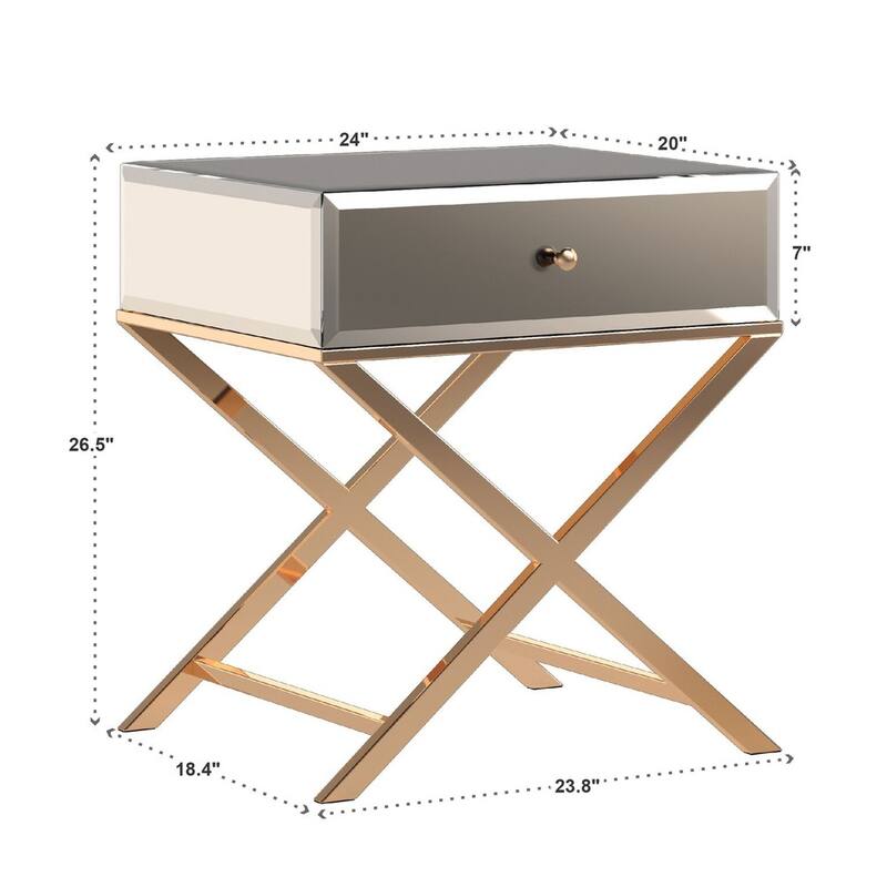 Camille X Base Mirrored Accent Campaign Table by iNSPIRE Q Bold