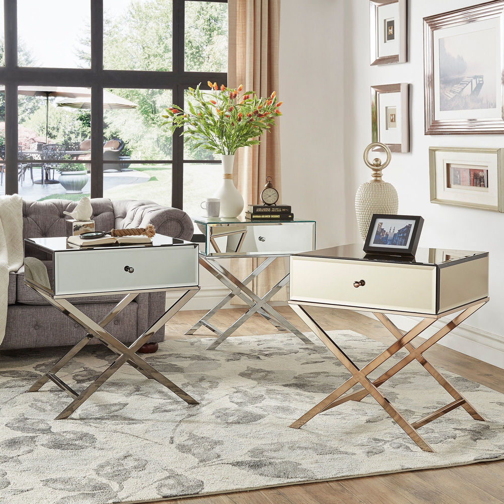 iNSPIRE Q Bold Camille X Base Mirrored Accent Campaign Table