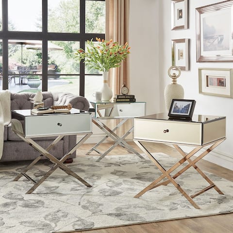 Camille X Base Mirrored Accent Campaign Table by iNSPIRE Q Bold