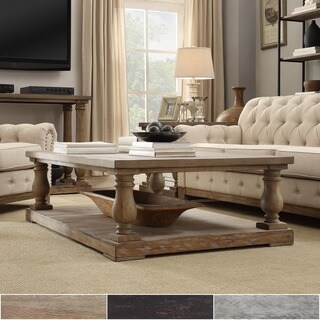 Shop Edmaire Rustic Baluster 60 Inch Coffee Table By Inspire Q Artisan Coffee Table On Sale Overstock 9821281