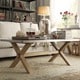 Aberdeen Industrial Zinc Top Weathered Oak Trestle Coffee Table by iNSPIRE Q Artisan - Thumbnail 0