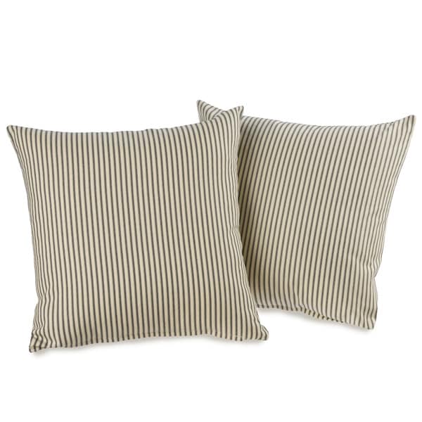 Ticking Stripe Black Decorative Throw 