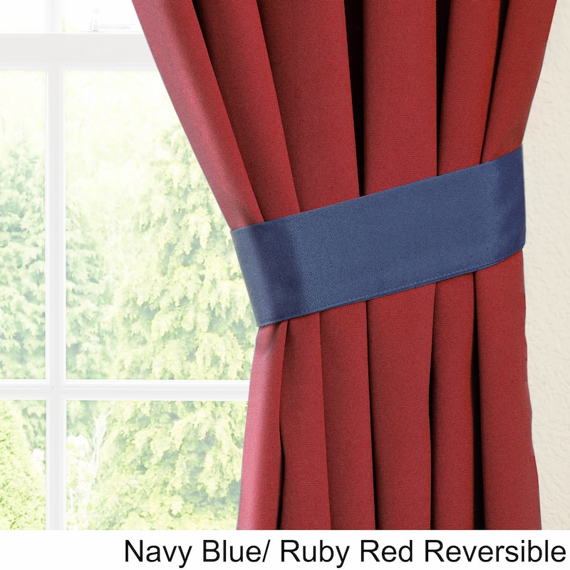 Blazing Needles 108-inch Twill Insulated Blackout Two-Tone Reversible Curtain Panel Pair - 108"