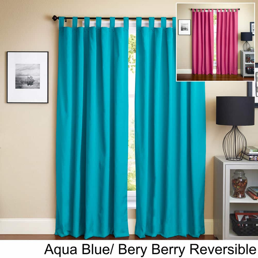 Blazing Needles 108-inch Twill Insulated Blackout Two-Tone Reversible Curtain Panel Pair - 108"