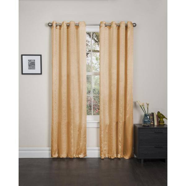 Shop Madeline Crushed Satin 90 Inch Curtain Panel Pair Free