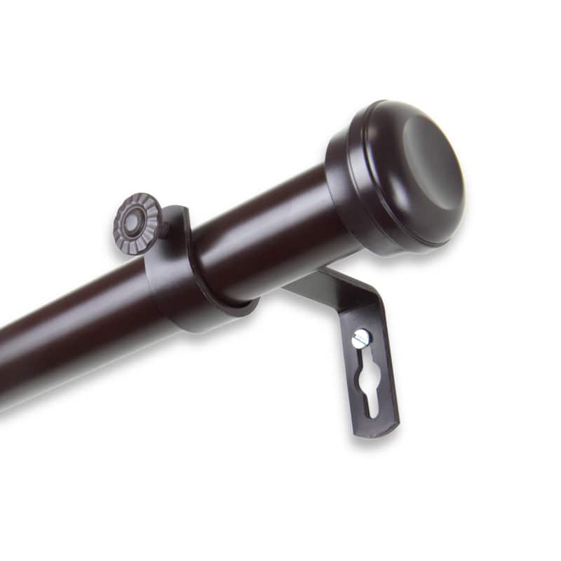 InStyleDesign Edison Adjustable Curtain Rod - 28 to 48 inches - Mahogany