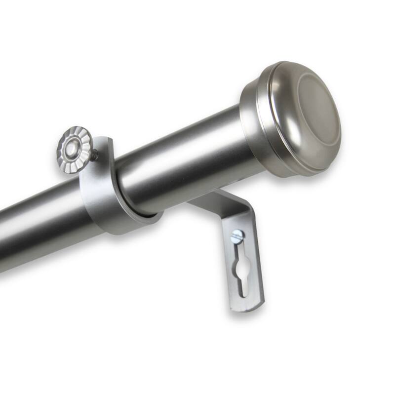 InStyleDesign Edison Adjustable Curtain Rod - 28 to 48 inches - satin nickel
