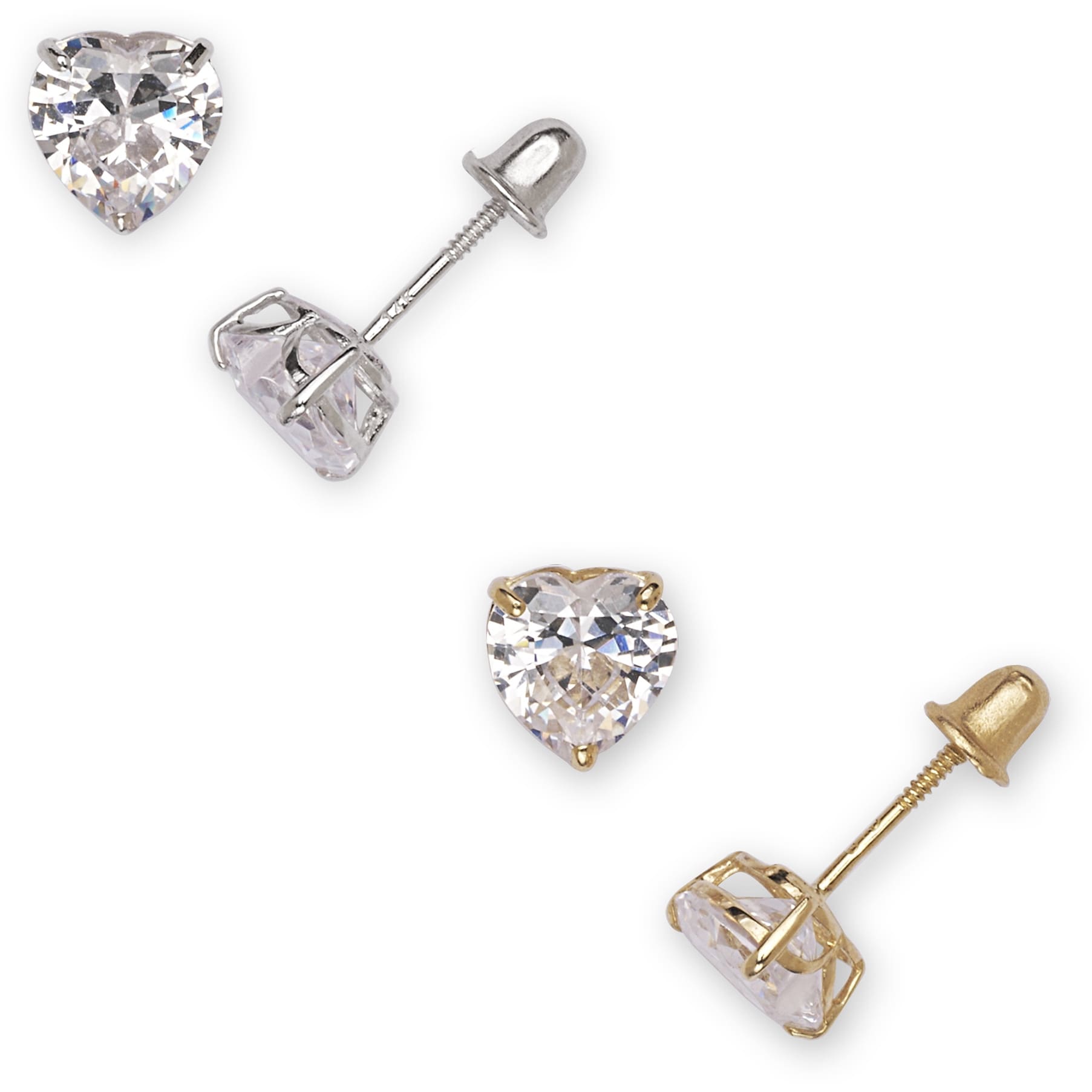 heart shaped cubic zirconia earrings