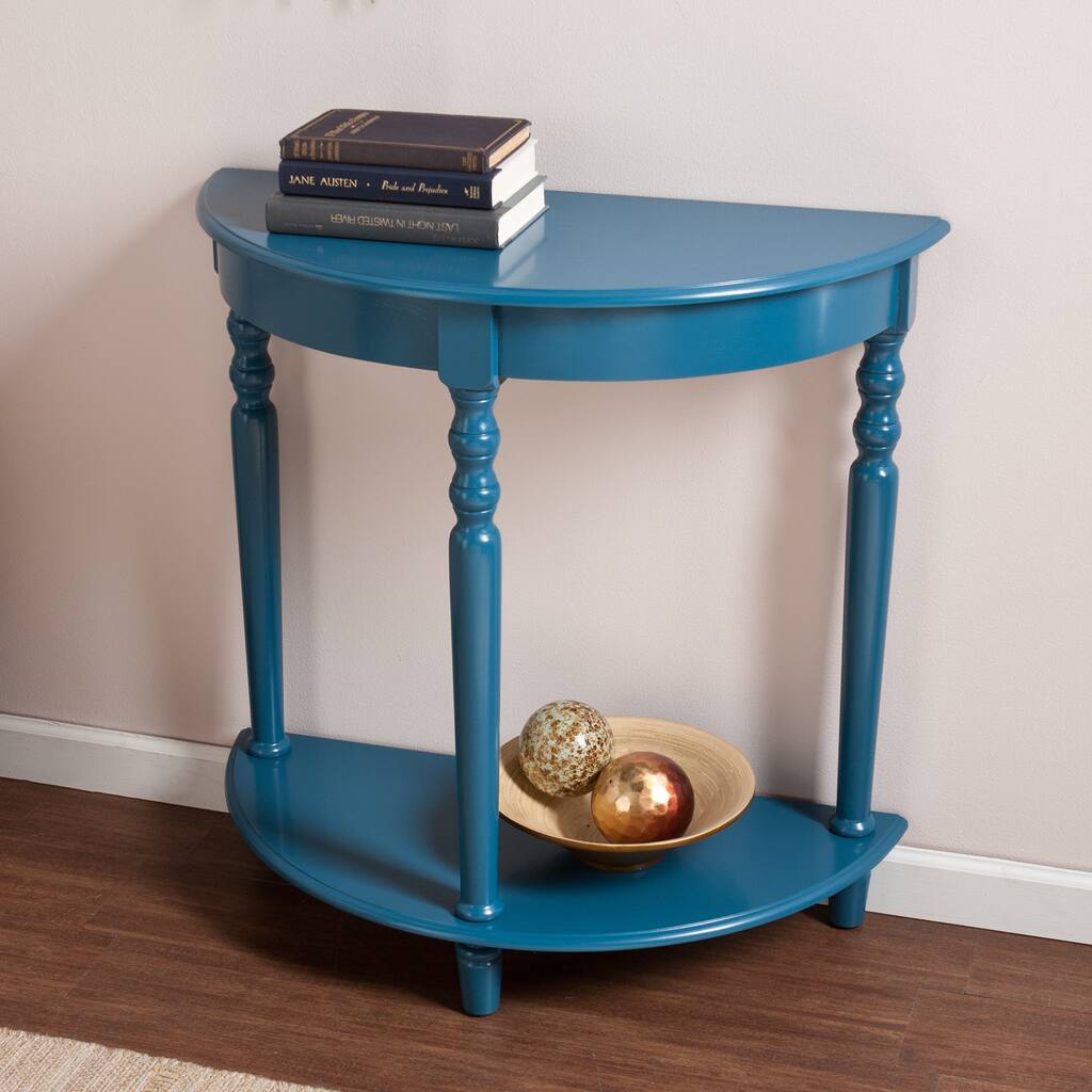 SEI Furniture Tristan Blue Demilune Table