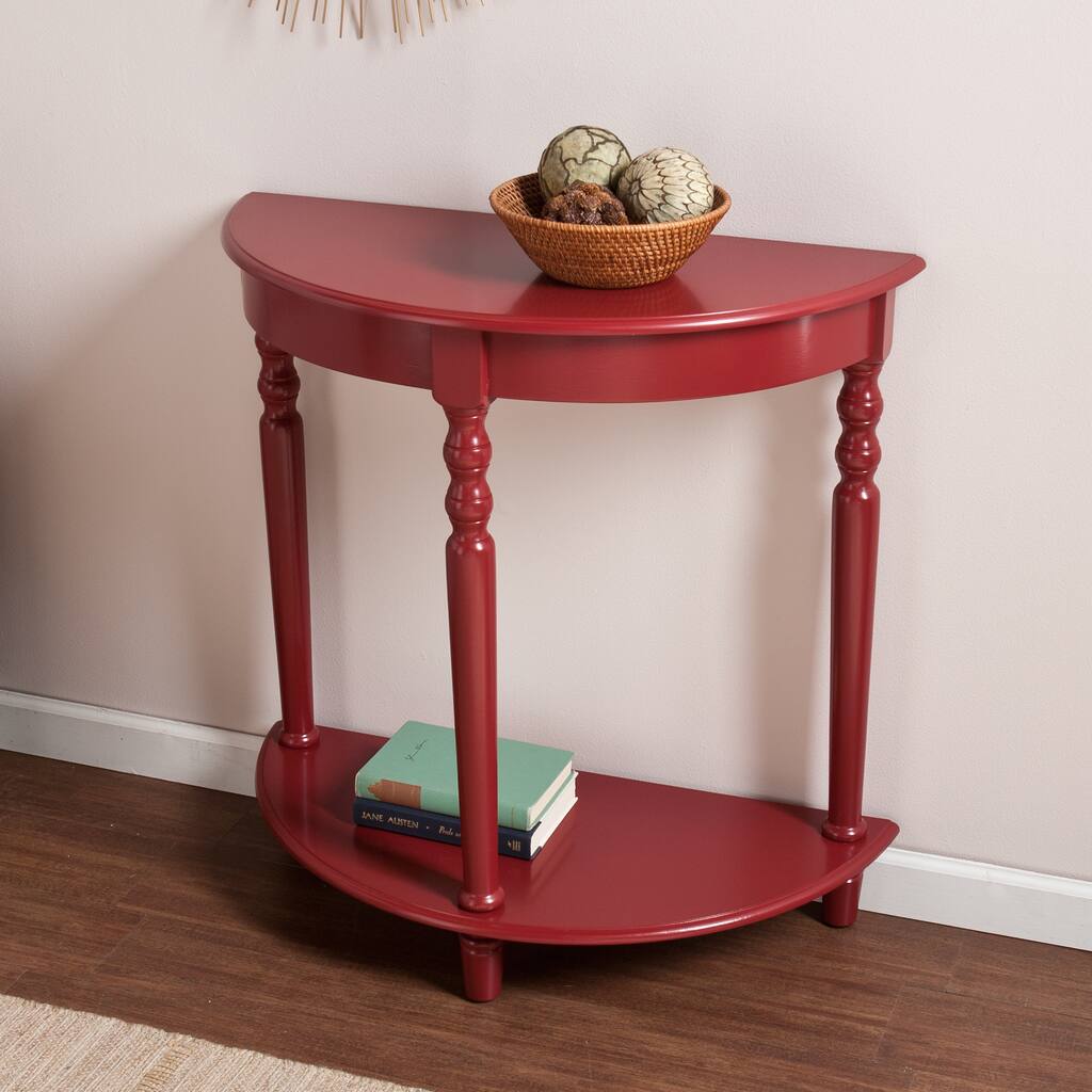 SEI Furniture Tristan Red Demilune Table