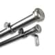 preview thumbnail 4 of 3, InStyleDesign Edison Adjustable Double Curtain Rod 120 to 170 inch - satin nickel