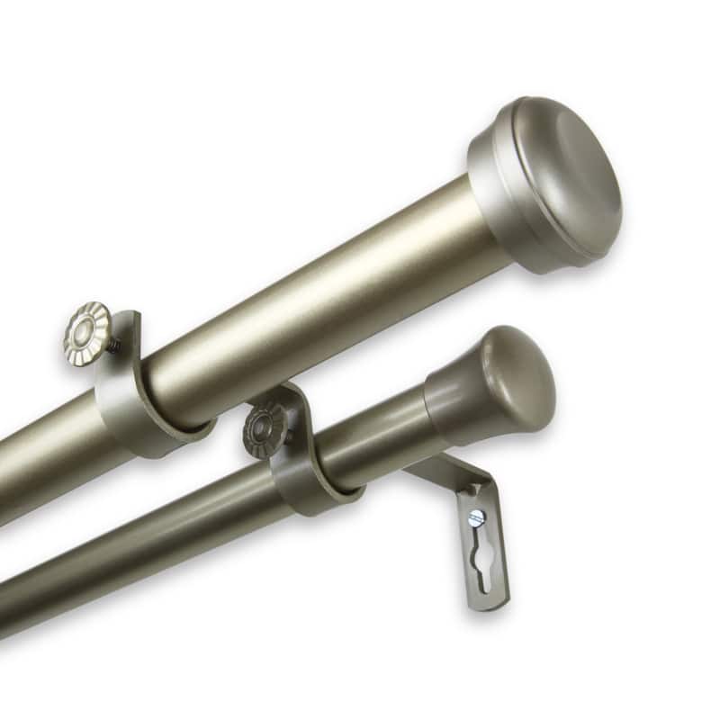 InStyleDesign Edison Adjustable Double Curtain Rod - 28 to 48 inches - Light gold