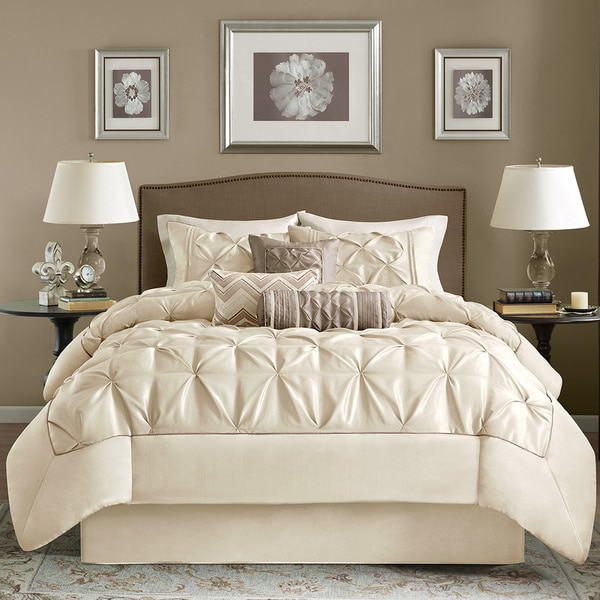 Shop Madison Park Lafayette 7-piece Ivory Queen-size Comforter Set (As Is Item) - Free Shipping ...