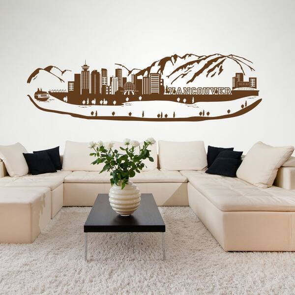 Vancouver Skyline Wall Decal Overstock 9824652