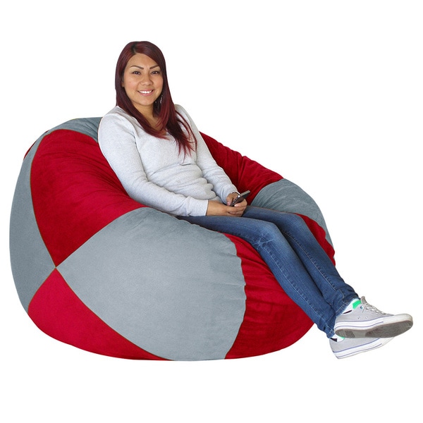 Koala Foam Grey/ Scarlet Red Shredded Foam Bag Bean Bag