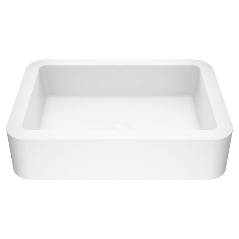 VIGO Petunia 23"L x 16"W x 6"H Matte Stone Rectangular Bathroom Vessel Sink
