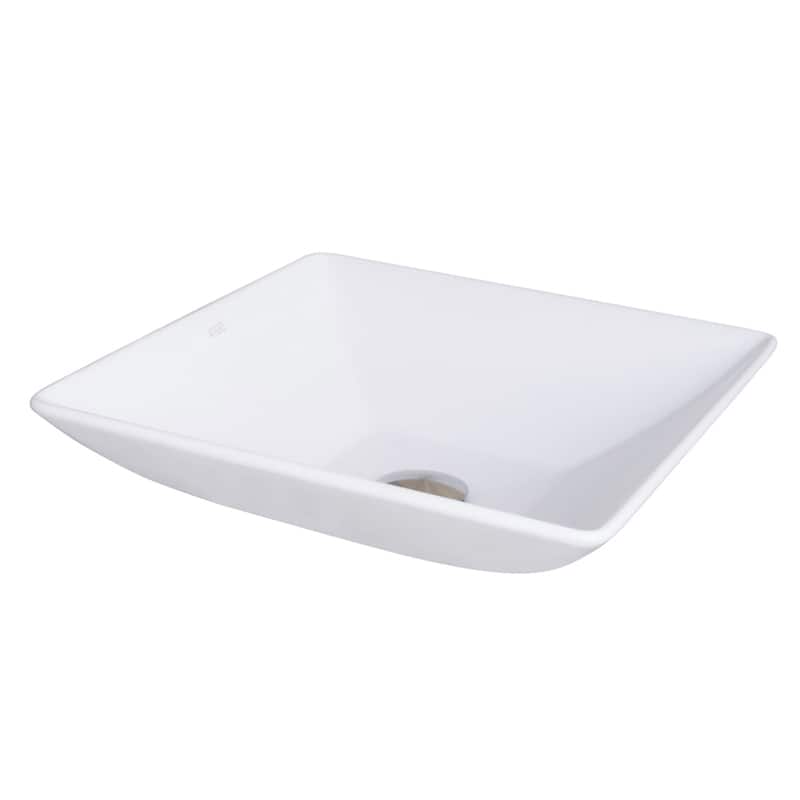VIGO Hibiscus 16"L x 16"W x 5"H Matte Stone Square Bathroom Vessel Sink