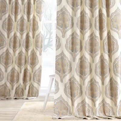 Exclusive Fabrics Arabesque Printed Cotton Twill Curtain (1 Panel)