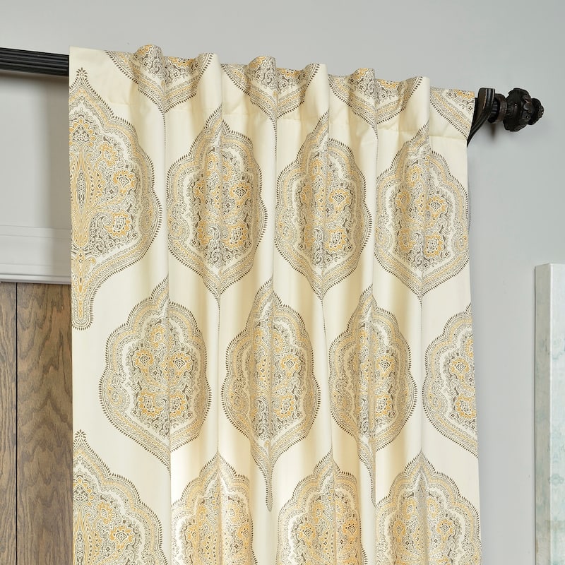 Exclusive Fabrics Arabesque Printed Cotton Twill Curtain (1 Panel)