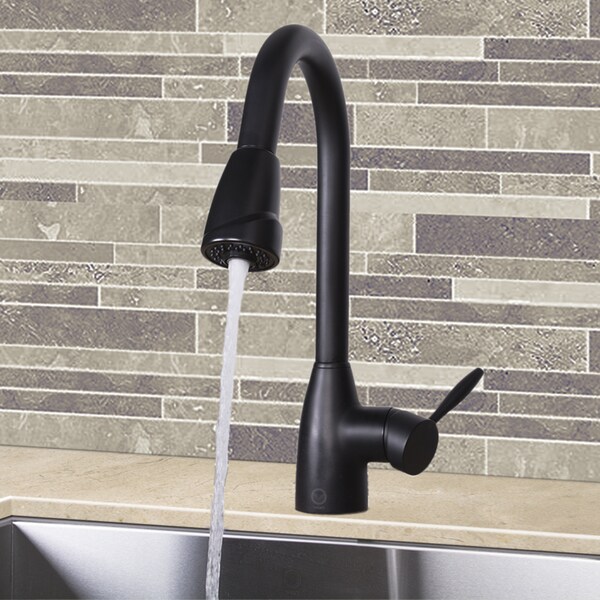 VIGO Graham Matte Black Pull-Down Spray Kitchen Faucet - 16990628 ...