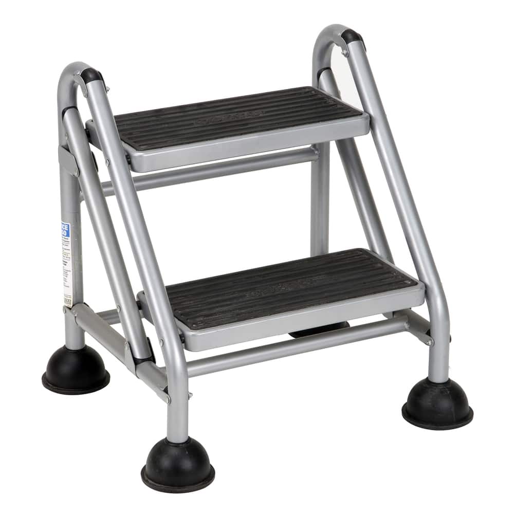 COSCO 2-Step Commercial Rolling Steel Step Ladder