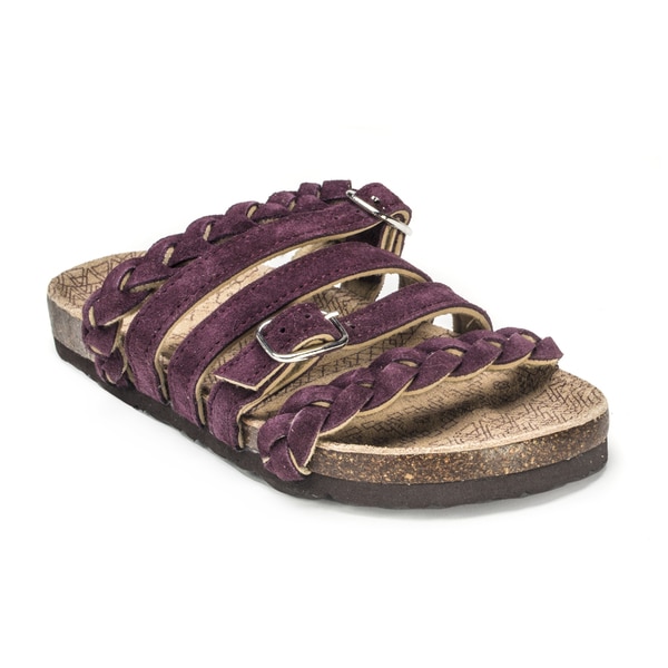 Muk Luks Womens Mary Deep Purple Strappy Sandals